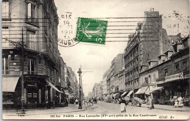 75010 PARIS - la rue lecourbe prise de la rue de cambronne