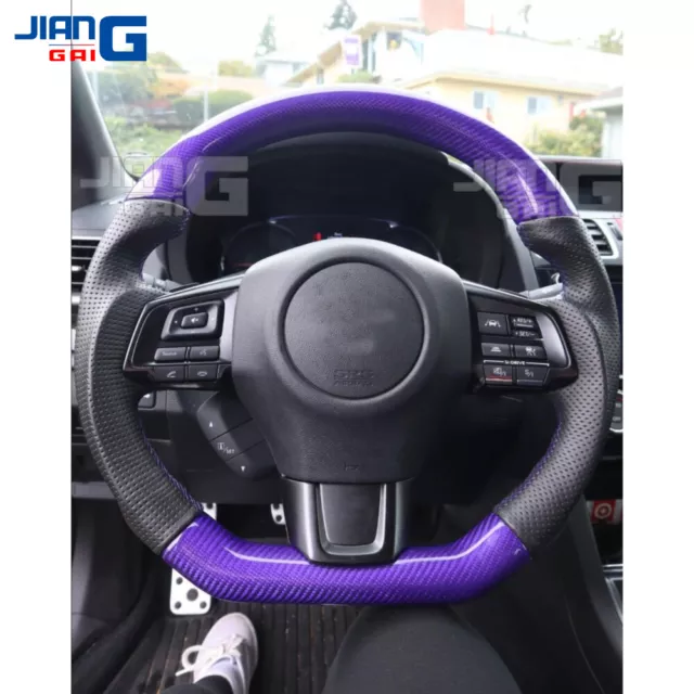 Purple Carbon Fiber Sport Steering Wheel Fit 2015-2020 Subaru STI WRX Impreza