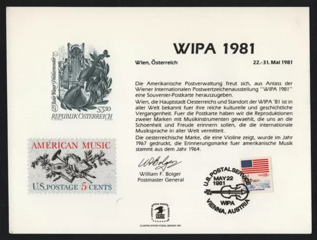 #SC71 WIPA 1981, Souvenir Card with Show Cancel 05-22-81 **ANY 5=FREE SHIPPING**