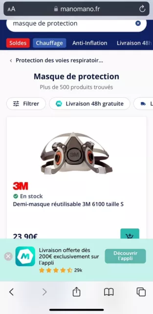 Demi masque 3m 6200.  Neuf Avec Un Lot De  Filtre 3