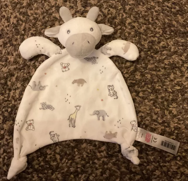 Little Nutmeg Morrisons Cow Giraffe Plush Comforter Blankie Blanket Soft Toy