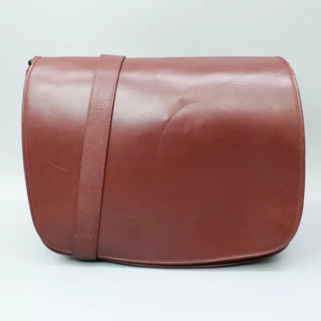 CARTIER les must de Cartier Leather Shoulder Bag Purse Bordeaux Burgundy JUNK