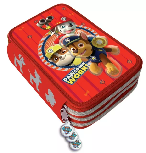 Astuccio scuola 3 Zip Paw Patrol PAWSOMEWORK Con Colori Giotto