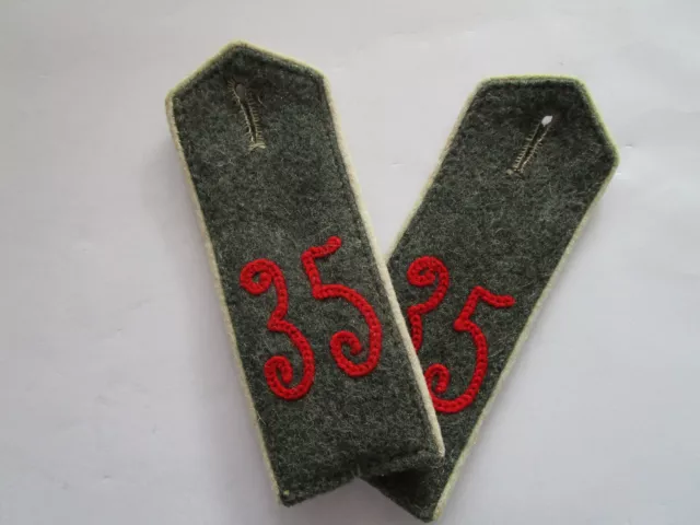 Original Kaiserreich  paar Schulterstücke feldgrau M 10 Inf.Rgt. 35 Brandenburg