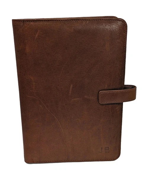Osgoode Marley Brown Leather Folio Planner Notepad Snap Closure Credit Card Slot