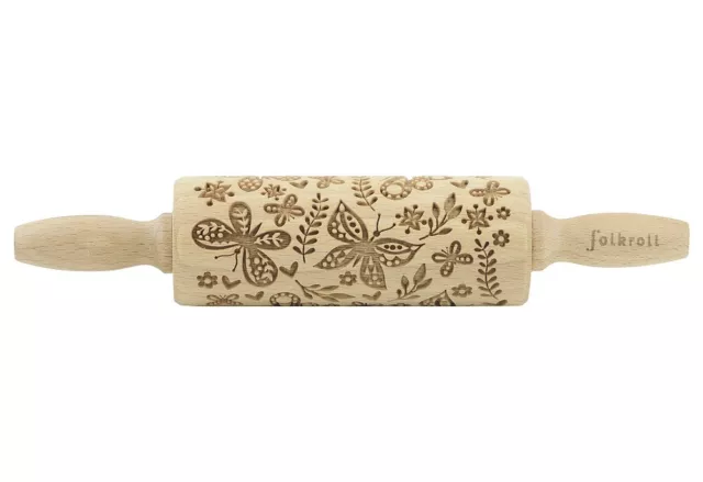 Folkroll HAUSRAT 3D-Motiv-Teigrolle 'Schmetterlinge'