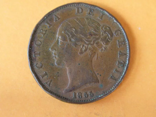 1855 Victoria Half Penny 1/2d Copper High Collectable Condition