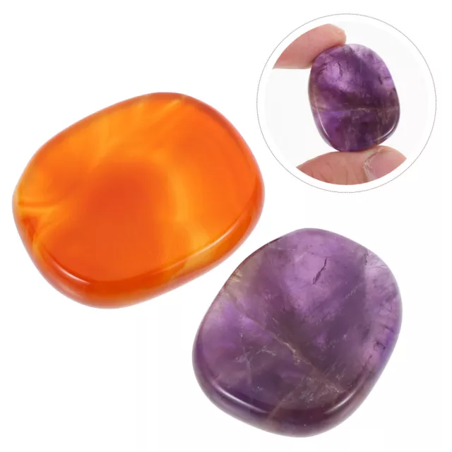 2 Pcs Yoga Stones Crystals Colorful Chakra Tablets Decorate