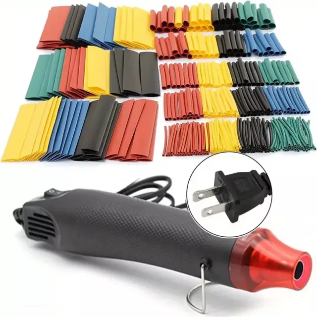 300W Portable Heat Gun with 328pcs 2:1 Heat Shrink Tubing Tube Wrap