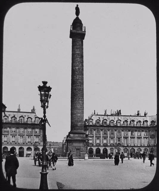 Glass Magic Lantern Slide THE VENDOME COLUMN PARIS C1890 PHOTO FRANCE
