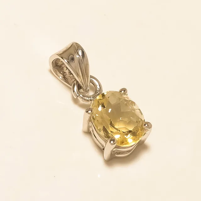 Natural Spanish Citrine Charm Pendant 925 Sterling Silver Easter Fine Jewelry AA