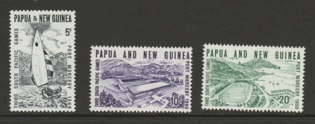 Papua New Guinea 1969 Third South Pacific Games set SG 156-158 Mnh.
