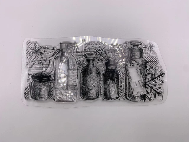 Christmas bottles Rubber Stamp (No Block) Scrapbook Card Making Xmas Snowflake 2