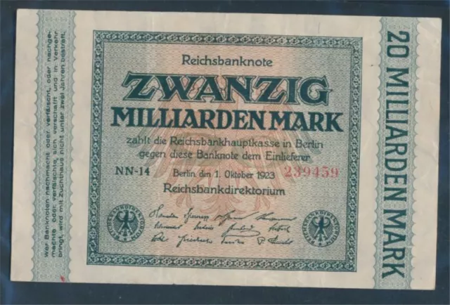 Banknoten Deutsches Reich 1923 Rosenbg: 115b, Wz. Hakensterne 6stellige r (10288