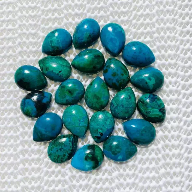 Natural Chrysocolla Gemstones Pear Shape 4x6mm A Quality Chrysocolla Cabochon