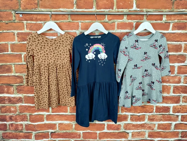 Girls Bundle Age 2-3 Year H&M Gap Long Sleeve Dress Set Disney Minnie Mouse 98Cm