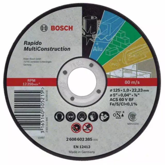 BOSCH Trennscheibe gerade Rapido Multi Construction ACS