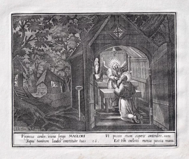 Maglor hermit Einsiedler engraving Kupferstich M.de Vos Sadeler 1600