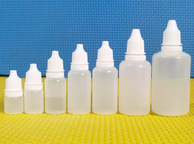 10-100Pcs 5-100ML Empty Plastic Squeezable Dropper Bottles Care Liquid Droppers