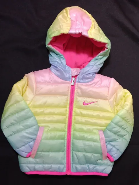 Nike Toddler Girl's Rainbow Puffer Jacket (G461-W6U) Size 12M 74-80cm
