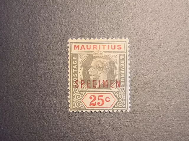Mauritius Specimen Stamp KGV 25 Cents Mint MNH Mint Nice Old Specimen Stamp