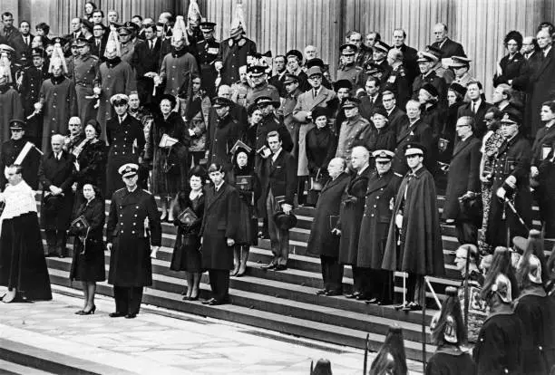 Sir Winston Churchill's Funeral Ceremony 1965 Old Photo