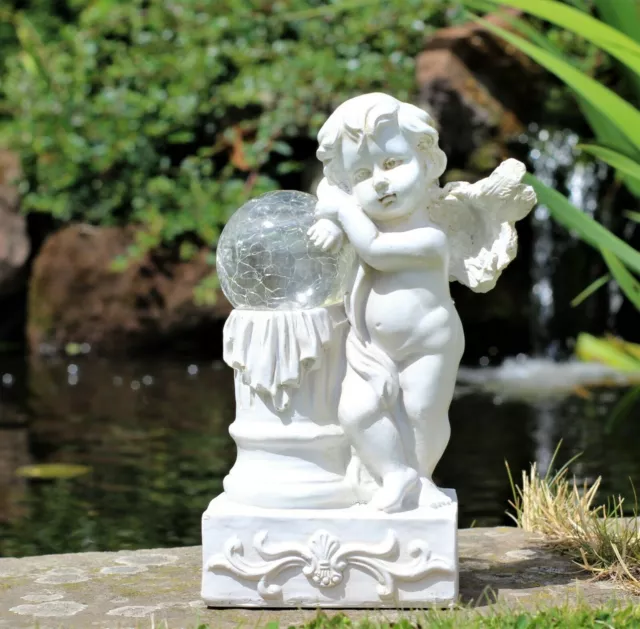 Garden Ornament Fairy Angel Cherub Butterfly Solar powered LED Figurine Statue