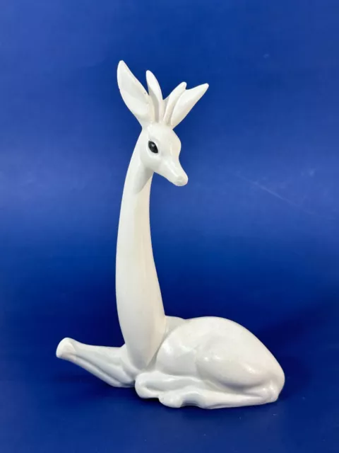 Vintage Ceramic Long Neck White Reindeer or White Giraffe Figure