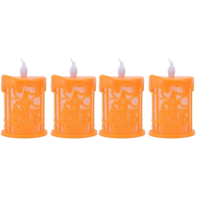 4 velas eléctricas de té velas naranja chasquido velas