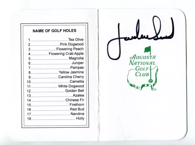 Jordan Spieth Signed Scorecard Augusta National Golf Club Authentic Autograph