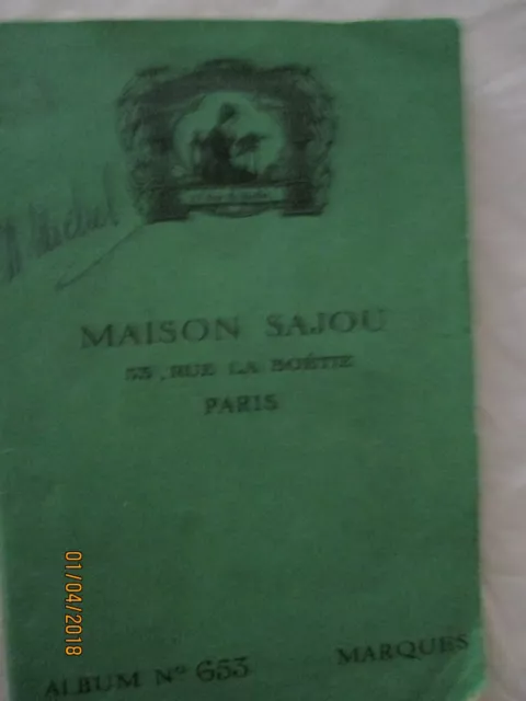 Album de Marques n° 653, Maison Sajou, dimension  10 x 14 cm