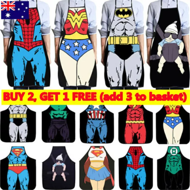 Superhero Superman Apron Chefs Restaurant BBQ Kitchen Baking Cooking Catering;