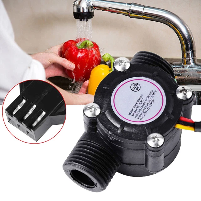 WATER FLOW SENSOR flowmeter Hall flow sensor Module Water control 1-60L ...