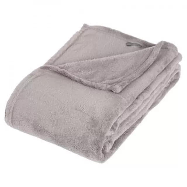 Plaid Couverture Polaire Gris en Microfibre