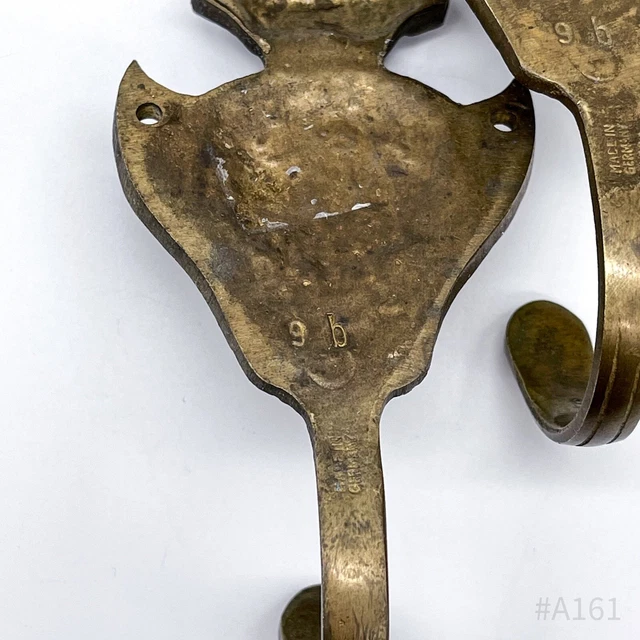 Art Nouveau Brass Coat Hooks Coat Hook Hat Hook 5 Piece Made IN Germany 11