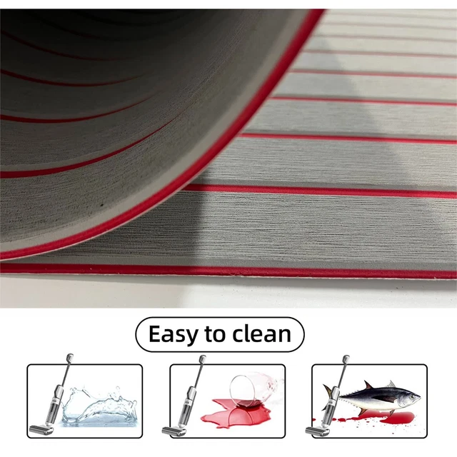 AQUARM EVA Foam Boat Flooring Decking Sea Deck Marine Flooring Non-Slip Self -Adhesive Easy Clean Decking Sheet For Motorboat RV Yacht Kayak Surfboard Swimming Pool Stairs, 94.5x31.5 Inch Teak - View #8