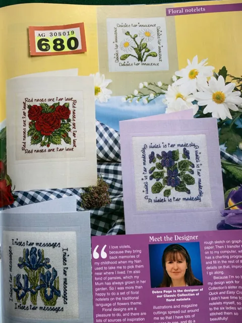 Vintage Floral Greeting Cards Cross Stitch Design chart
