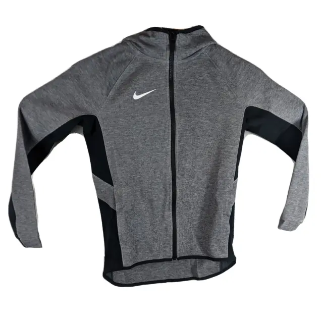 Boys Gray Nike Hoodie Medium Full Zip Warm Up Sweatshirt