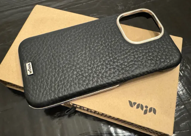 Vaja Silver Grip iPhone 14 Pro Max Leather Case - Empire Accents