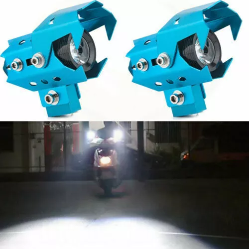 2pcs Motorcycle U8 CREE 3000LM 125W LED Driving Fog Head Spot Light DRL Headlamp