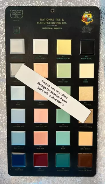 Vintage National Lifetime Tile Wall Ceramic Adv. Salesman Sample Display Board