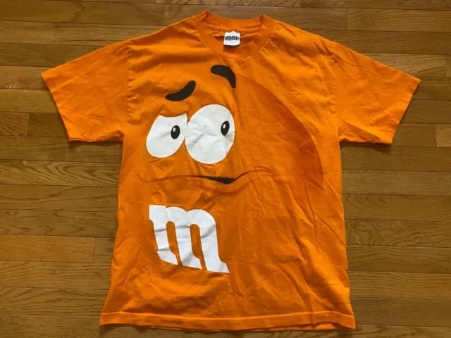 M&M’s Orange Candy T Shirt Size Large Mars EUC Halloween