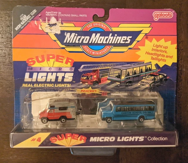 VINTAGE SUPER MICRO Machines Lights RV Camper Truck School Bus Diecast