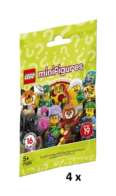 LEGO Minifigure Series: 4er Pack Serie 19 (71025) - NEU & OVP - SELTENES EOL SET
