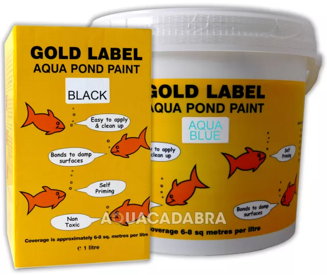 Gold Label Pond Paint Sealer 1L 2.5L 5 L Black Clear Aqua Blue Safe Fish Koi
