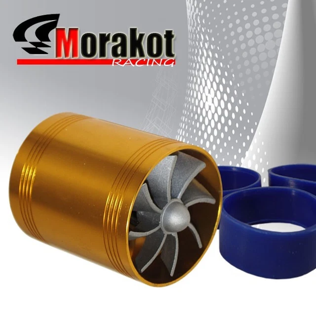 2.5" Tornado Turbonator Intake Jdm Dual Fan Gas Fuel Saver Supercharger Gold