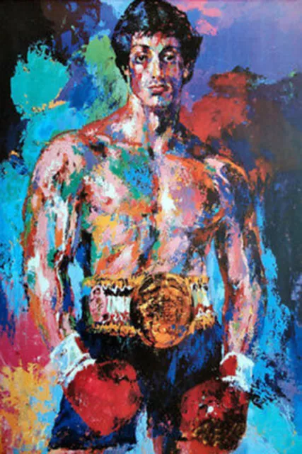 100% Hand Painted Oil Painting on Canvas, rocky balboa，24x36inch 2