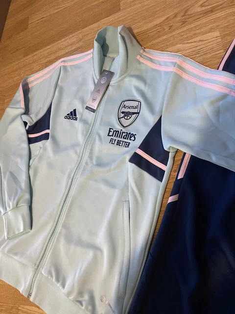 Adidas × Arsenal 22 tuta cerniera intera blu e blu navy Dri-fit