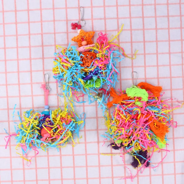 3 piezas juguete para mordedura de pájaro Parrot Toys