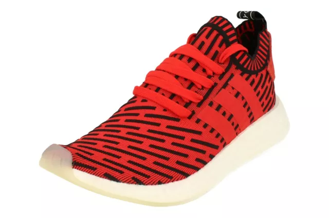 BASKETS ADIDAS TRAINERS Taille 10 Rouge Noir Art G64721 Argent 3